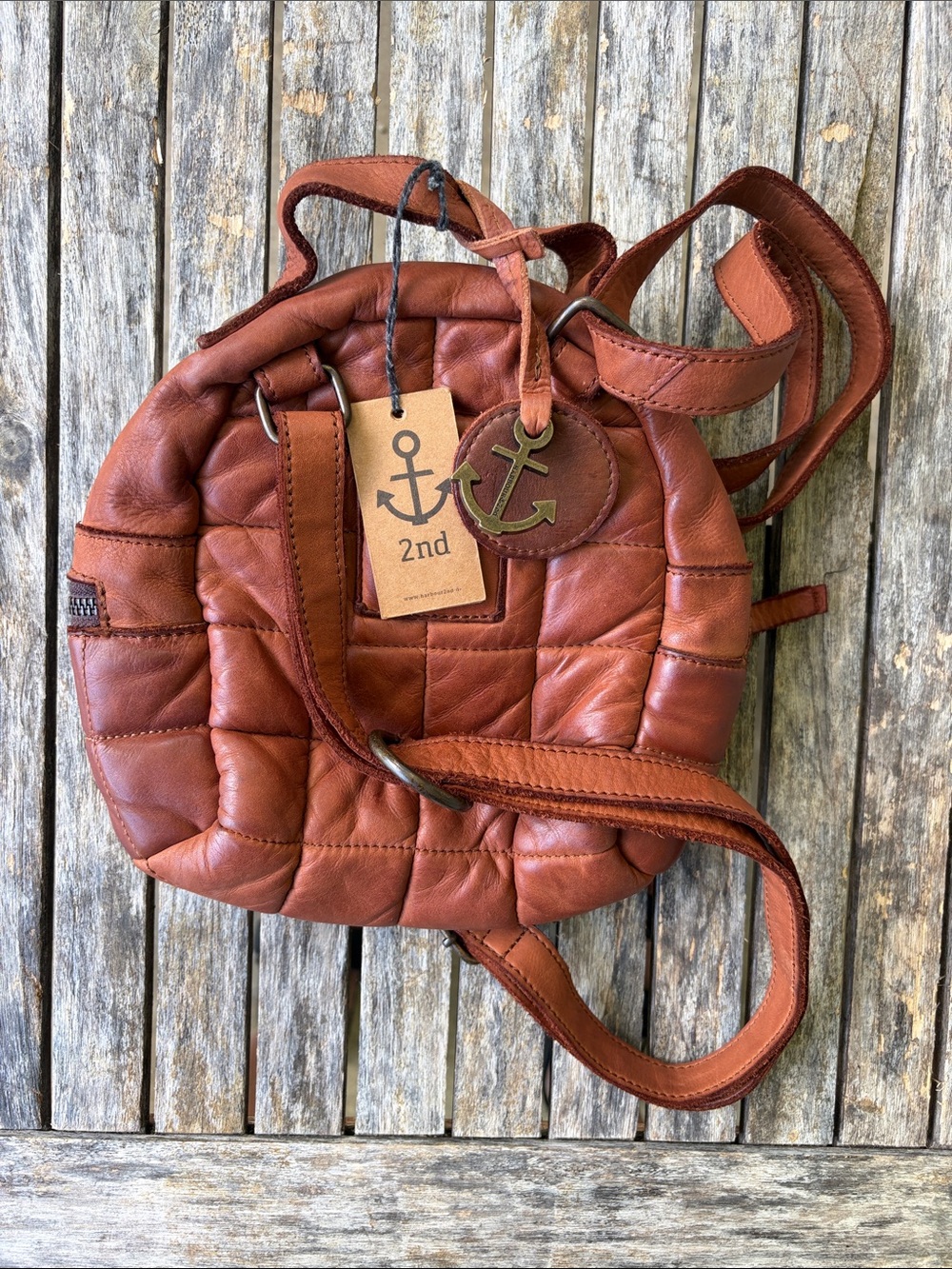 NWT HARBOUR 2 Quilted Distressed Leather Mini Backpack